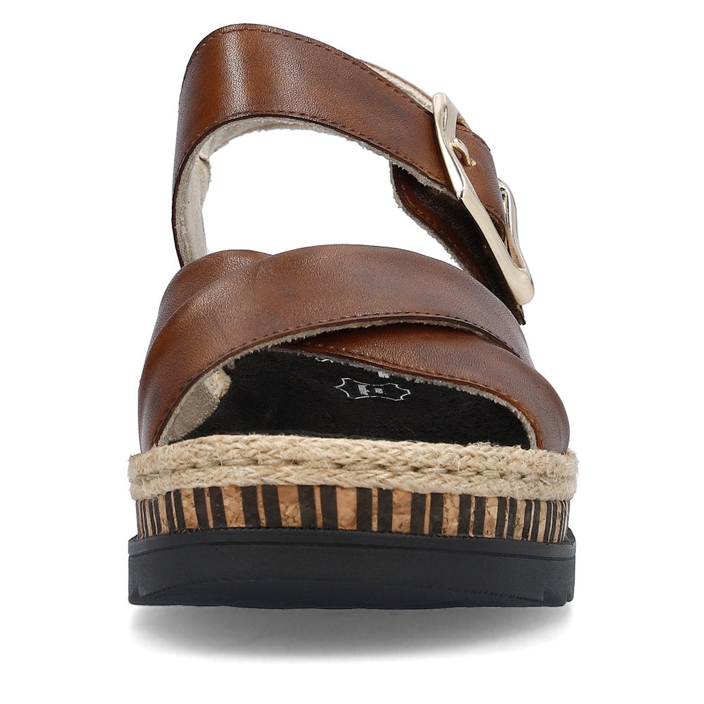 Rieker Wedge Sandal V7951-24 BROWN