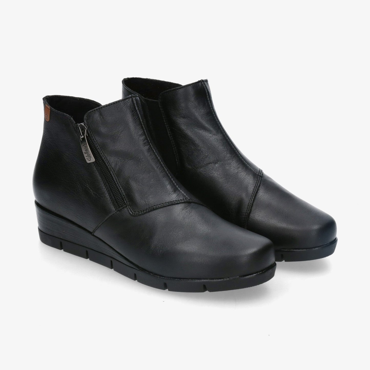 Valerias 9511 BLACK Soft Leather Wide Fitting Ankle Boot