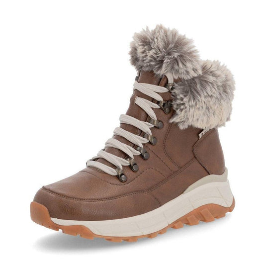 Rieker Evolution W0063 Nut Fur Cuff Trainer style Boot