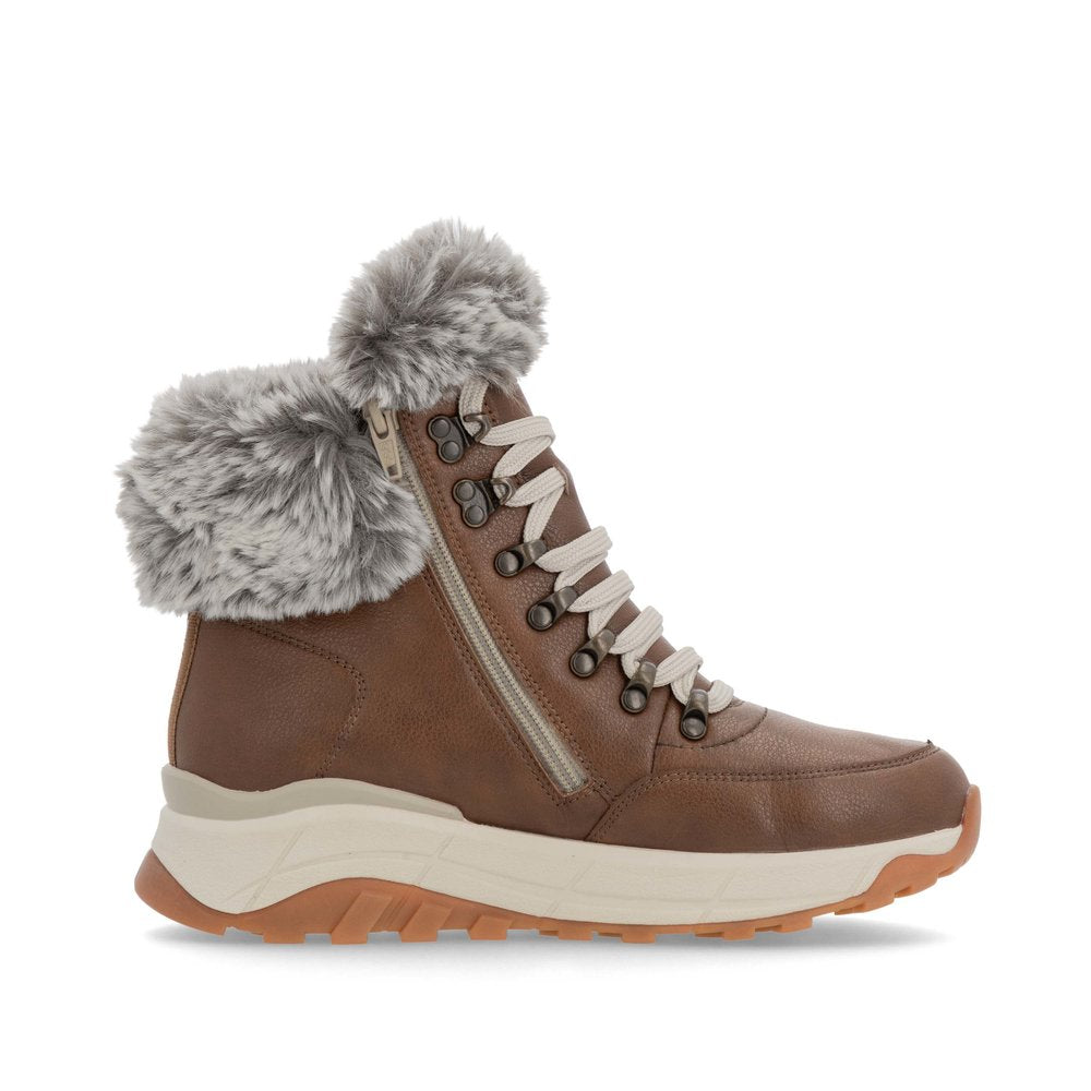 Rieker Evolution W0063 Nut Fur Cuff Trainer style Boot
