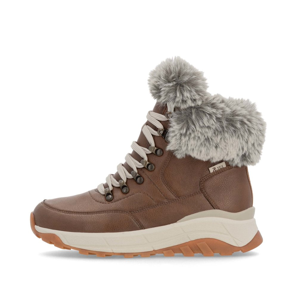 Rieker Evolution W0063 Nut Fur Cuff Trainer style Boot