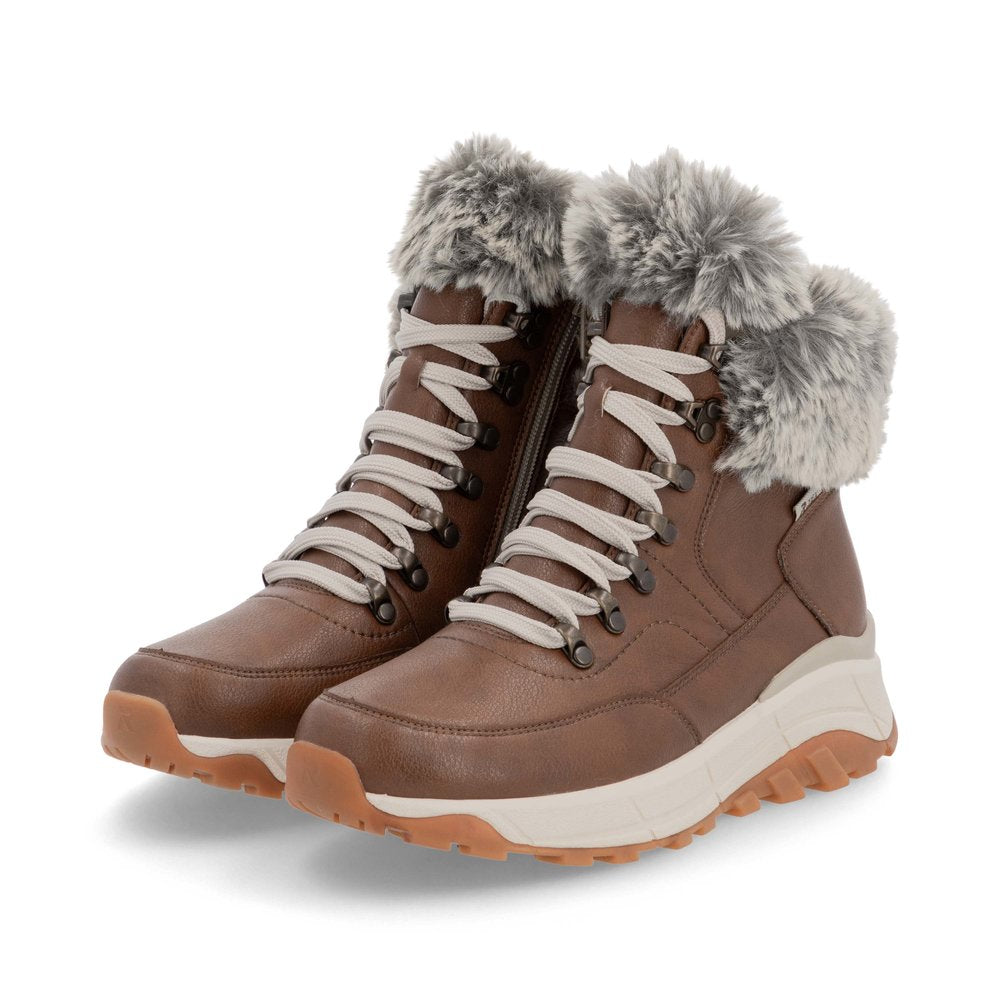Rieker Evolution W0063 Nut Fur Cuff Trainer style Boot