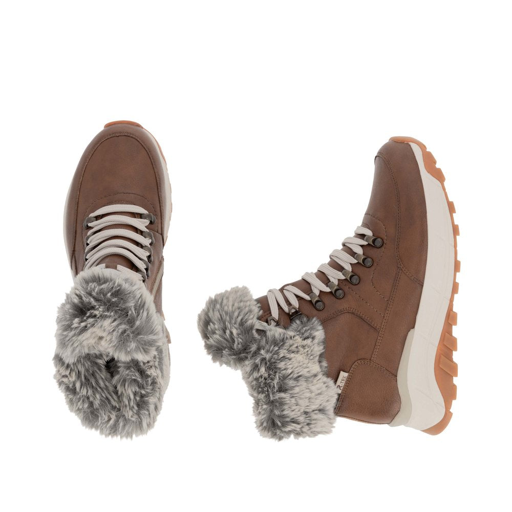 Rieker Evolution W0063 Nut Fur Cuff Trainer style Boot