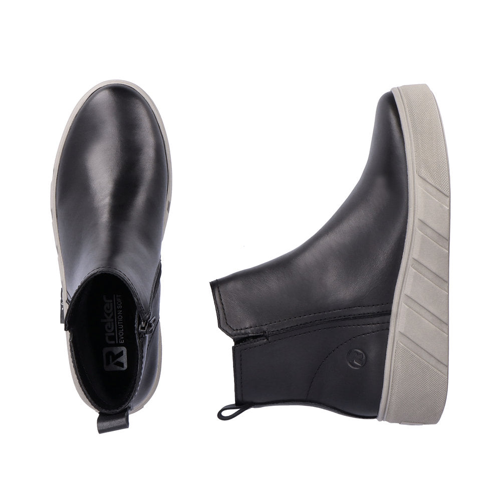 Rieker R'evolution Ankle Boot Zip W0562-00 BLACK