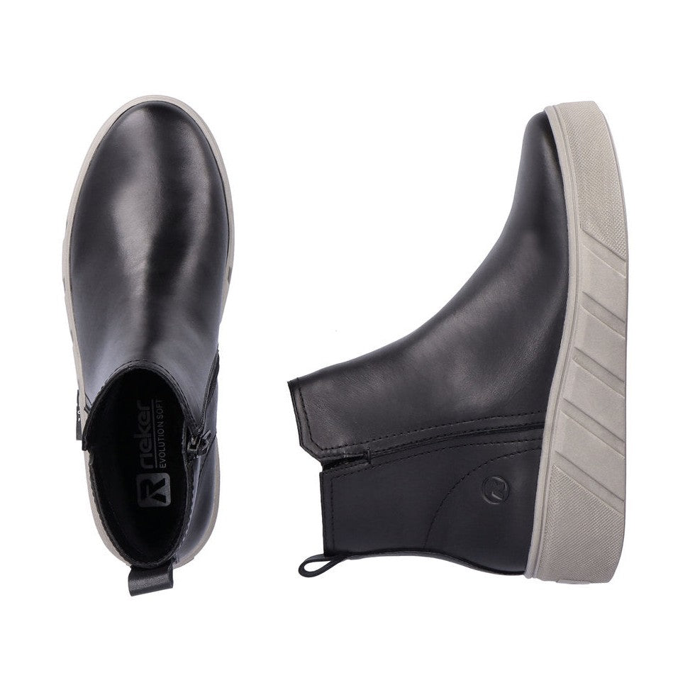Rieker R'evolution Ankle Boot Zip W0562-00 BLACK