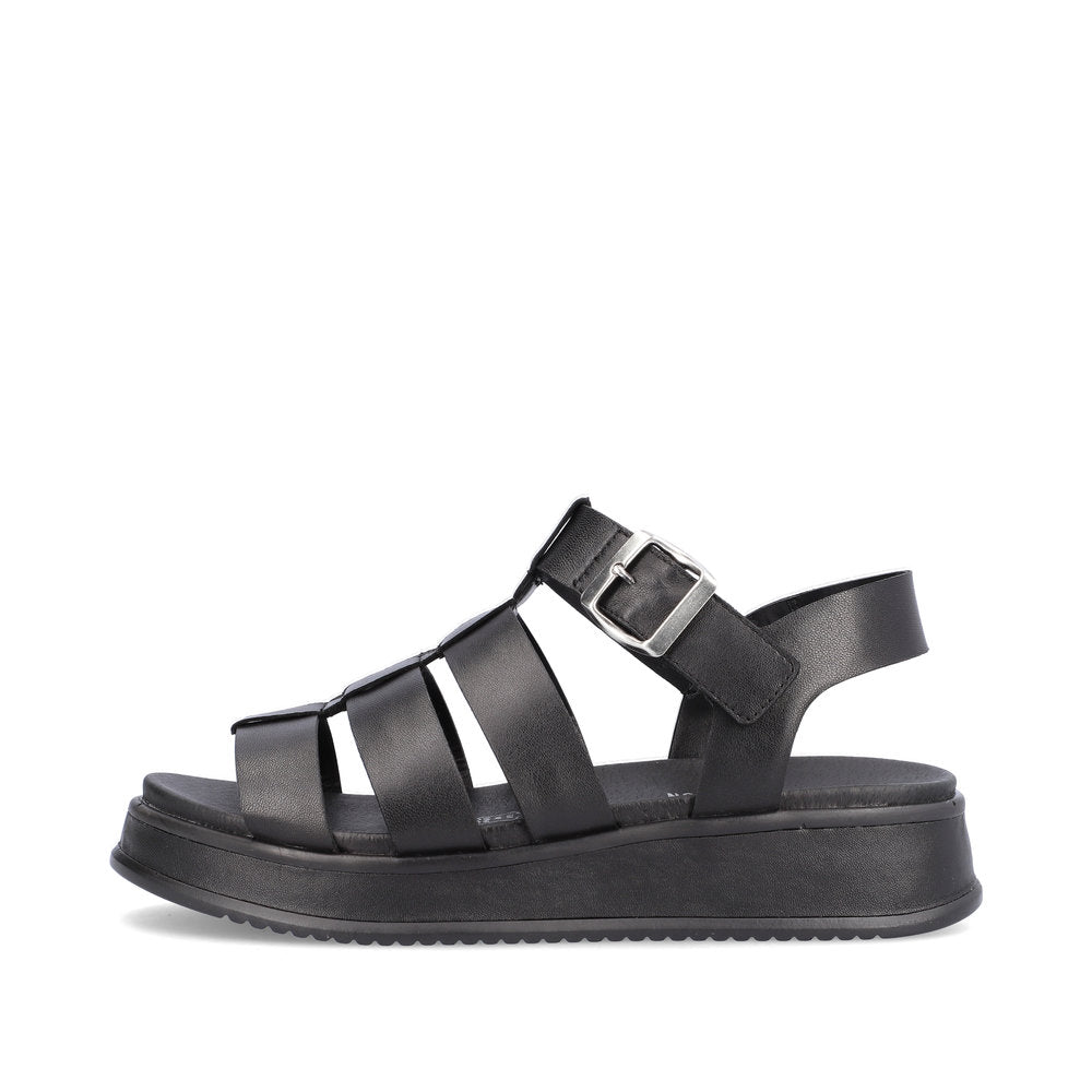 Rieker R-evolution Chunky Wedge Sandal W0804-00 BLACK