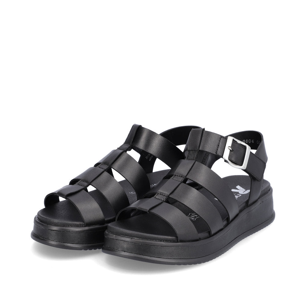 Rieker R-evolution Chunky Wedge Sandal W0804-00 BLACK