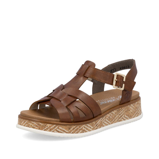 Rieker Wedge Sandal W0853-24 BROWN