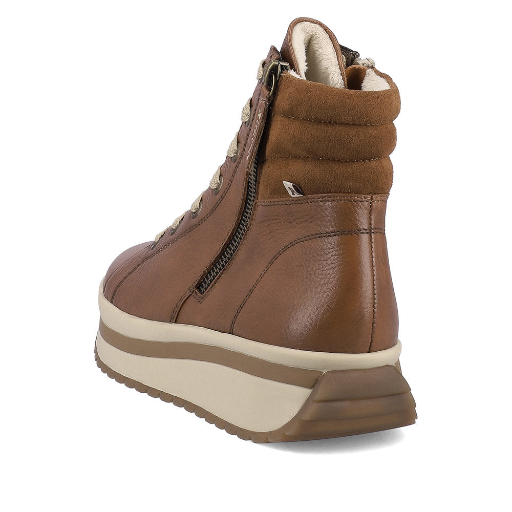Rieker R'evolution Ankle Boot with Lace and ZIp W0962-24 BROWN