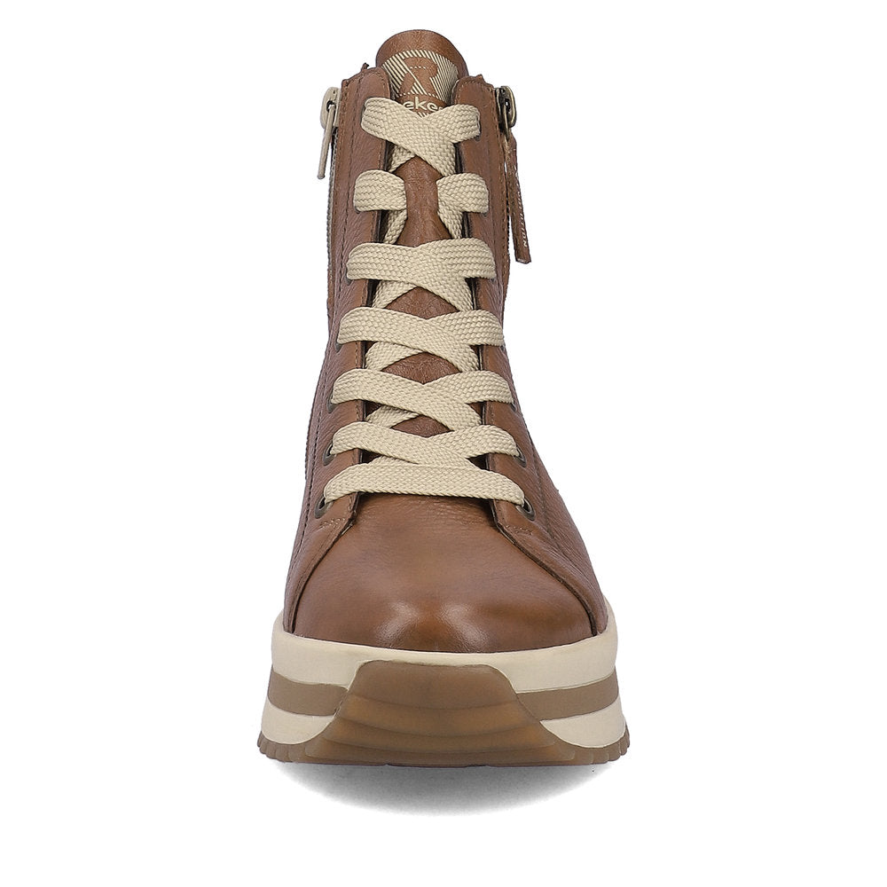 Rieker R'evolution Ankle Boot with Lace and ZIp W0962-24 BROWN