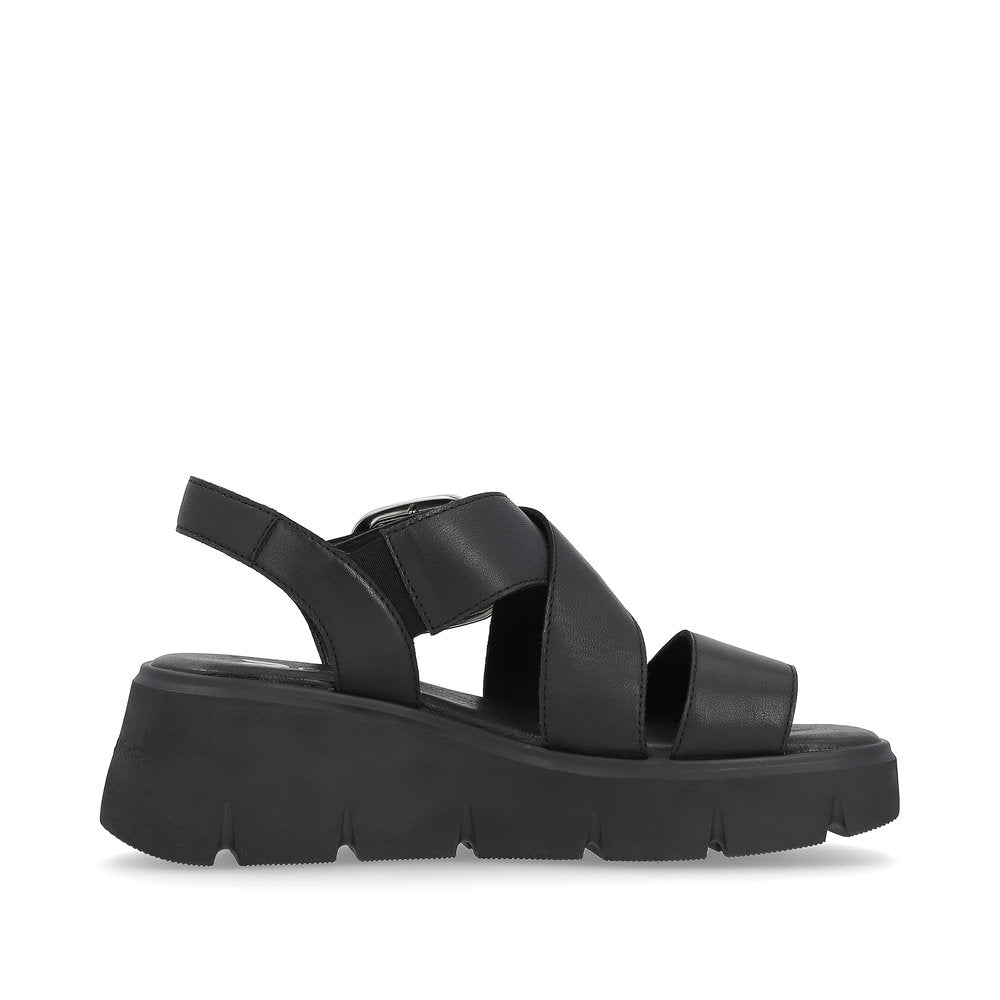 Rieker R-Evolution Chunky Wedge Sandal W1550-00 BLACK