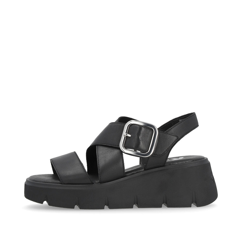 Rieker R-Evolution Chunky Wedge Sandal W1550-00 BLACK