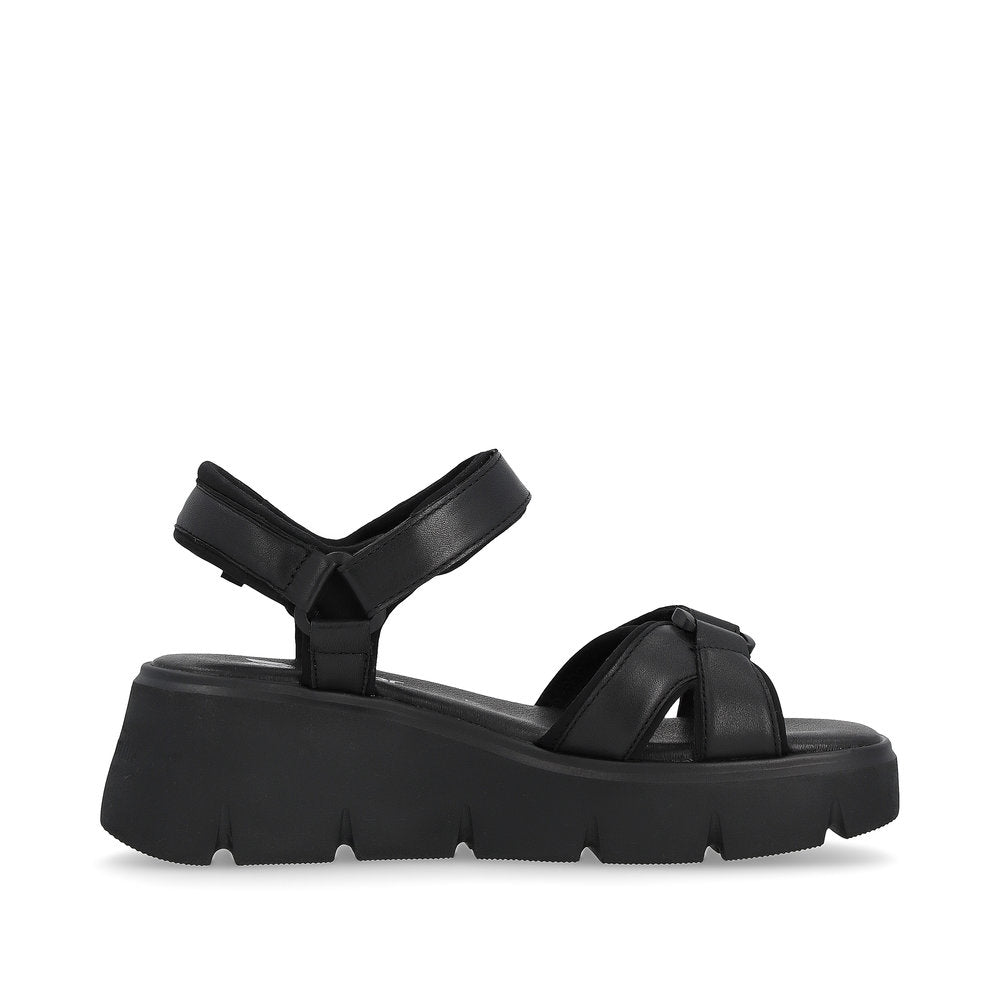 Rieker R-Evolution Chunky Wedge Sandal W1552-00 BLACK