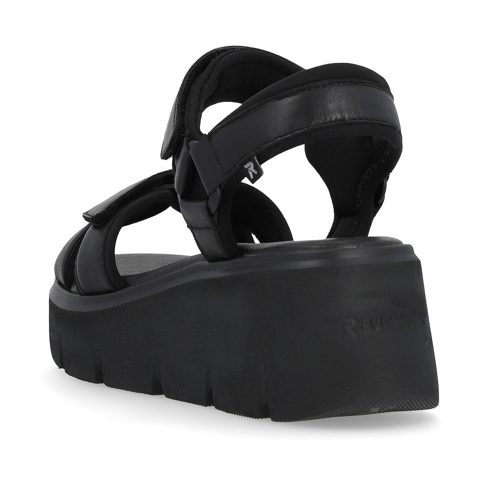 Rieker R-Evolution Chunky Wedge Sandal W1552-00 BLACK