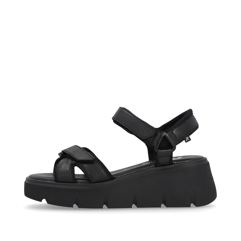 Rieker R-Evolution Chunky Wedge Sandal W1552-00 BLACK