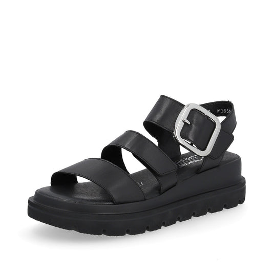 Rieker R-Evolution Chunky Wedge Sandal W1650-00 BLACK