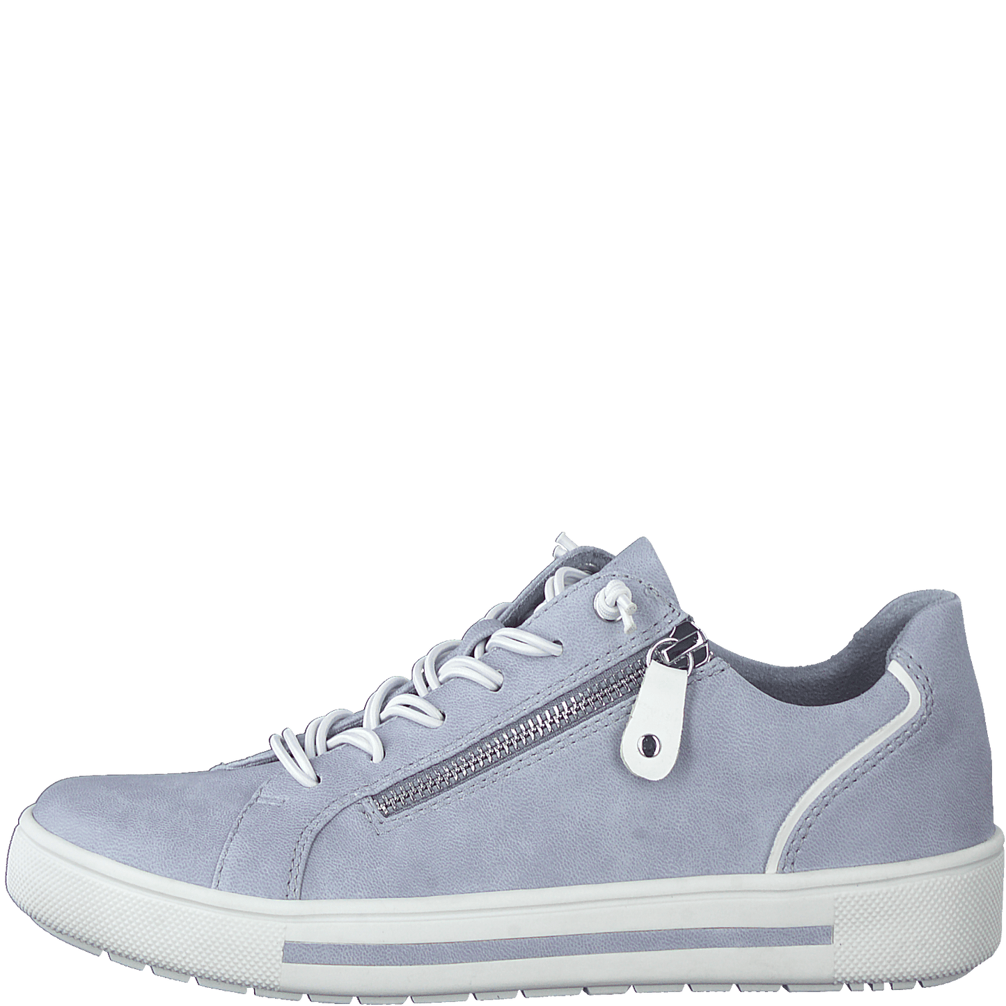 Jana Wide Fit Trainer With Zip and Laces 23660-833 Sky Blue