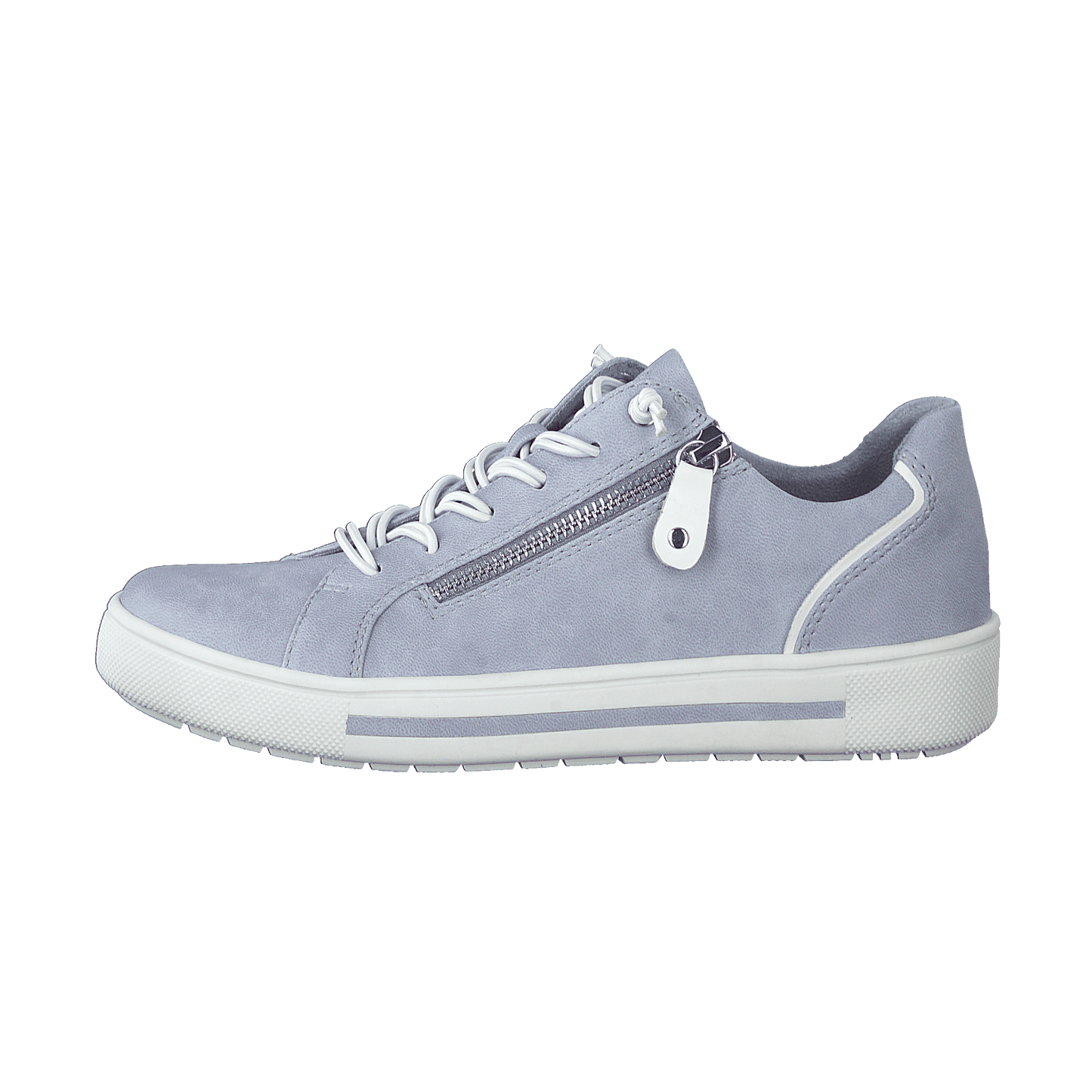 Jana Wide Fit Trainer With Zip and Laces 23660-833 Sky Blue