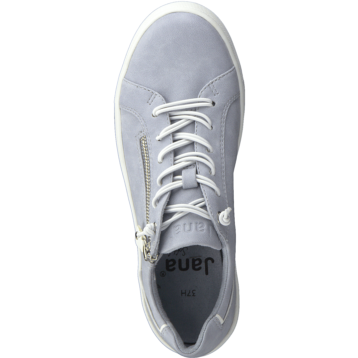 Jana Wide Fit Trainer With Zip and Laces 23660-833 Sky Blue