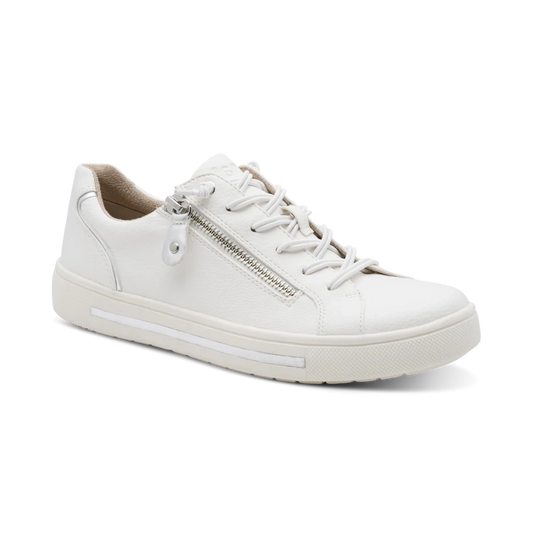 Jana 23660 Trainer Style Shoe WHITE/SILVER With Zip 23660-42-191