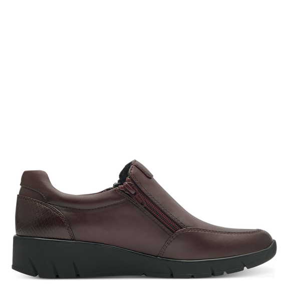 Jana Casual shoe with dual zips 24663 BORDO 24663-055