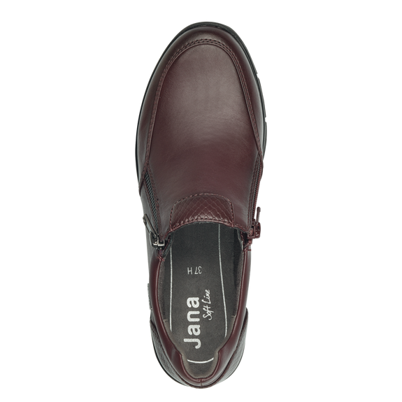 Jana Casual shoe with dual zips 24663 BORDO 24663-055