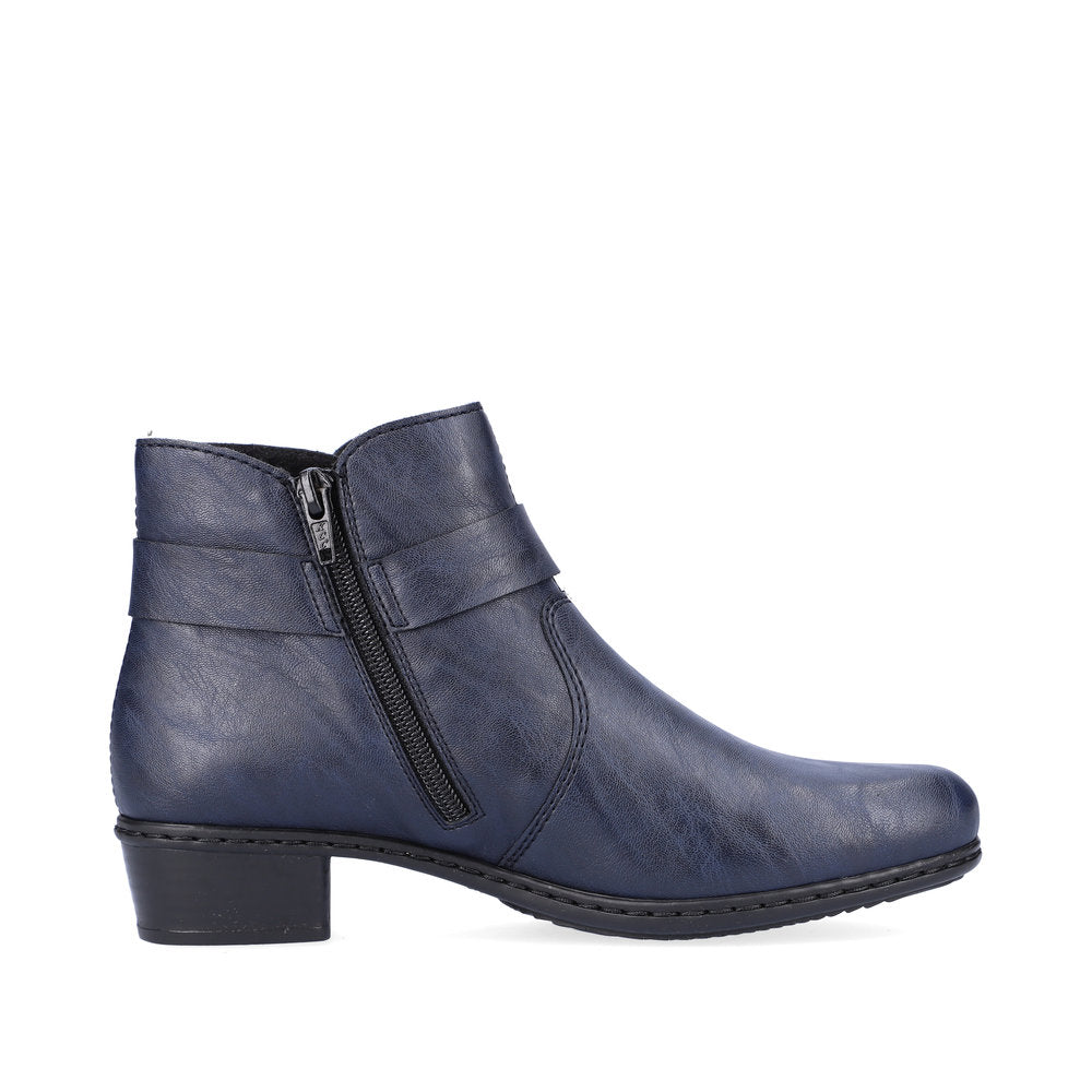 Reiker Ladies Boot Classic Ankle Boot with Zip Y0775-15 NAVY