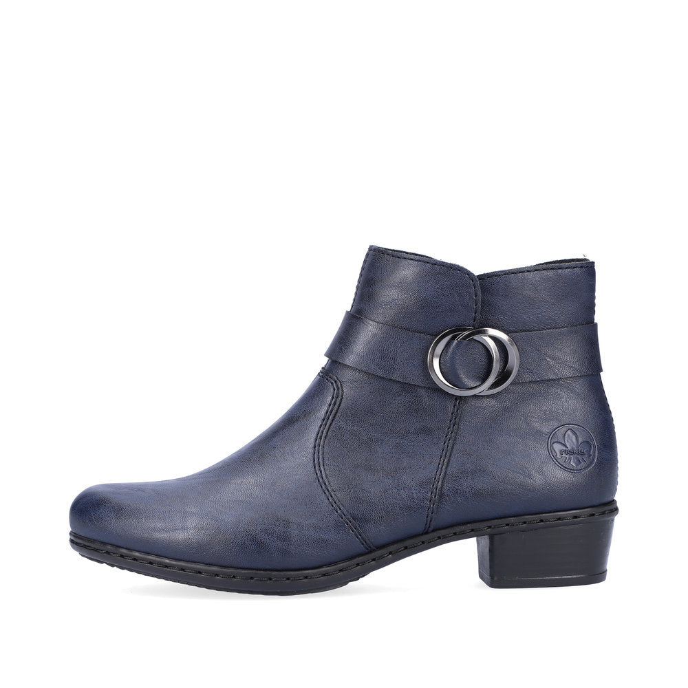 Reiker Ladies Boot Classic Ankle Boot with Zip Y0775-15 NAVY