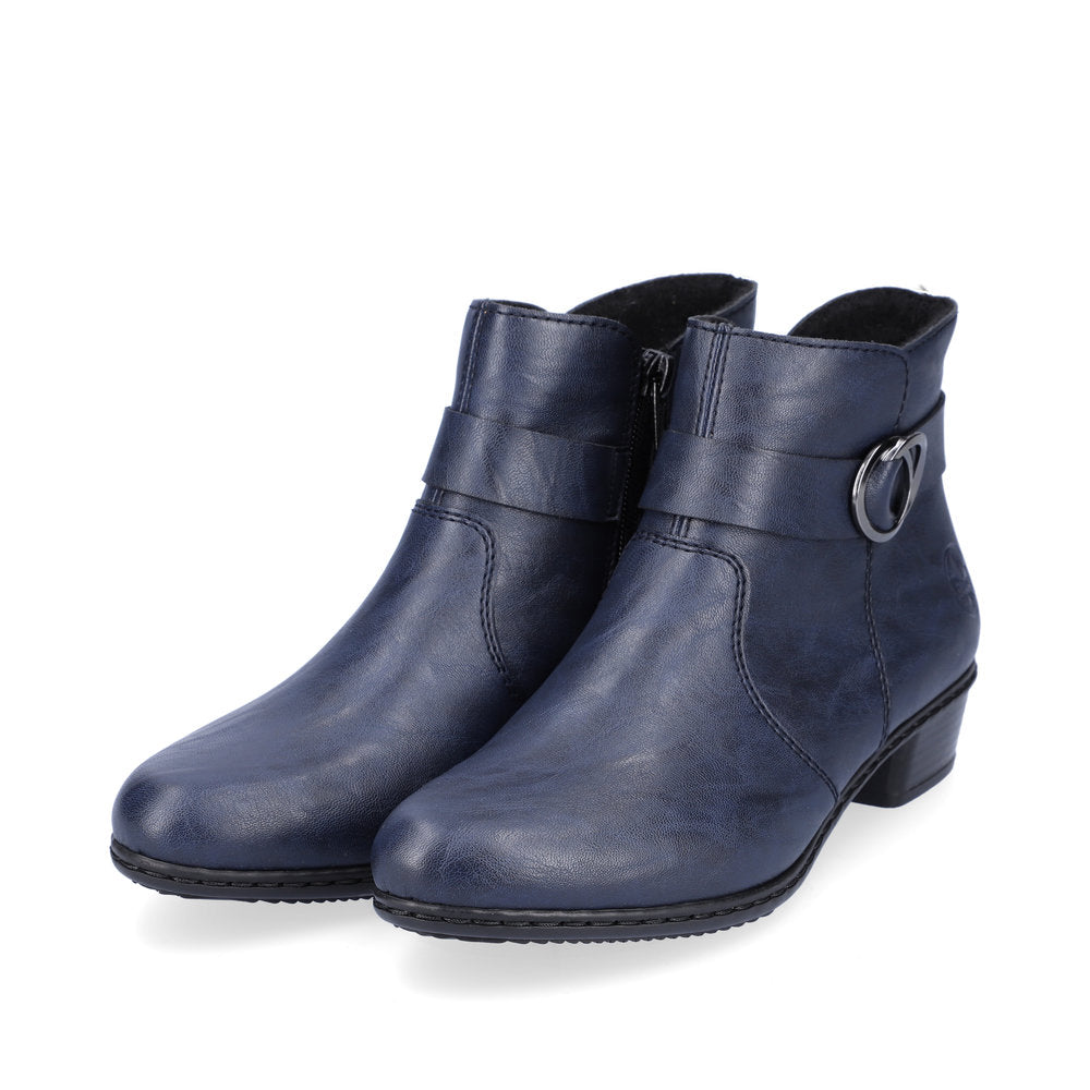 Reiker Ladies Boot Classic Ankle Boot with Zip Y0775-15 NAVY
