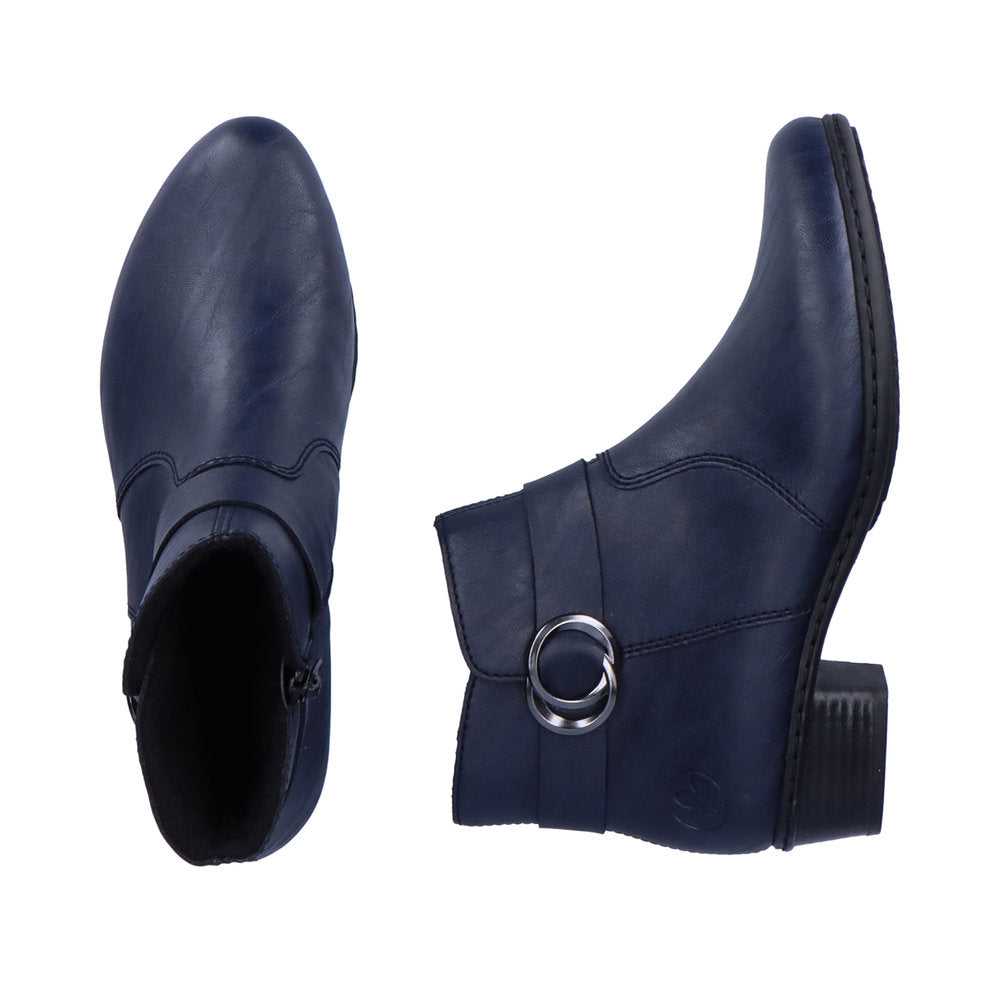 Reiker Ladies Boot Classic Ankle Boot with Zip Y0775-15 NAVY
