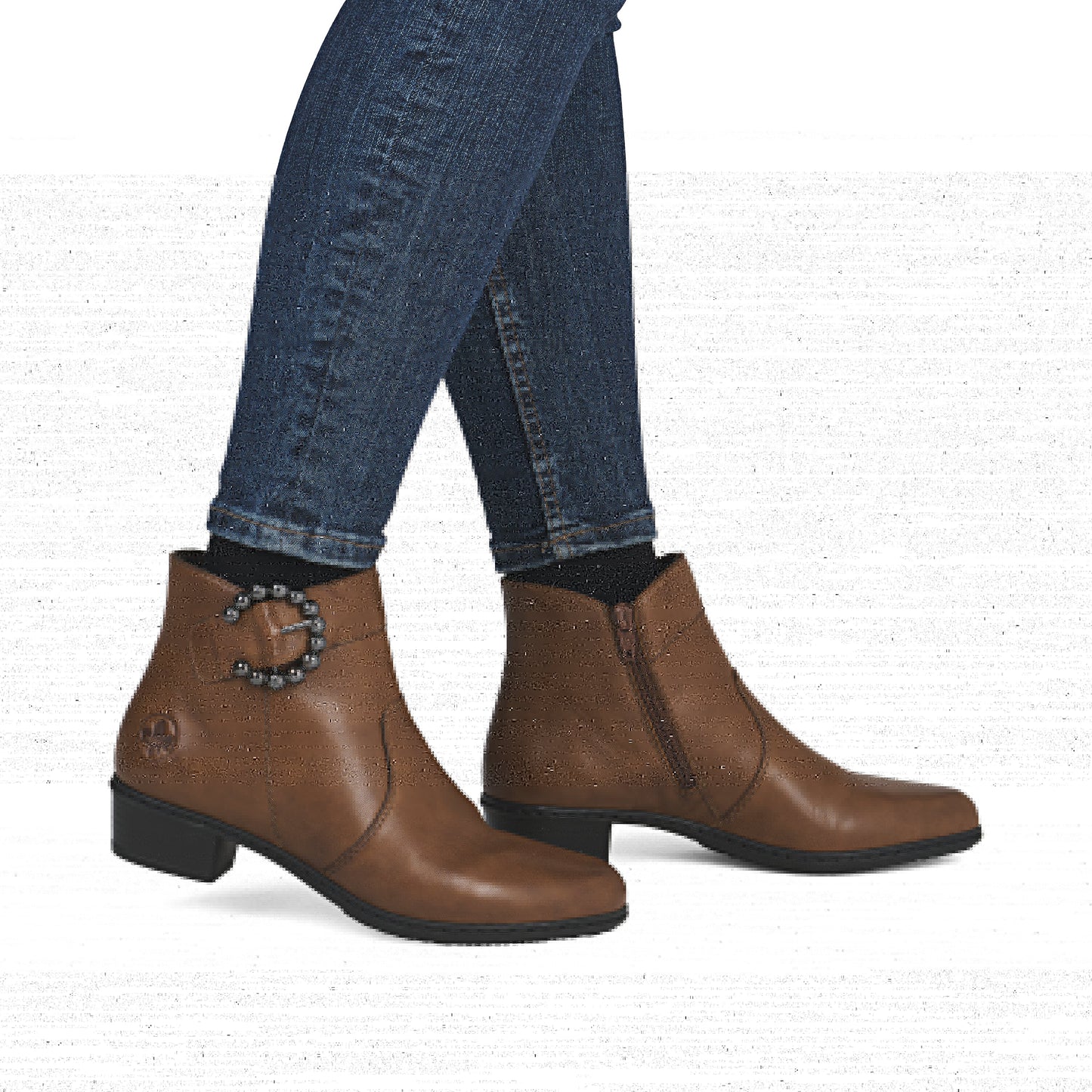 Rieker Ankle Boot leather with zip Y0797-24 TAN