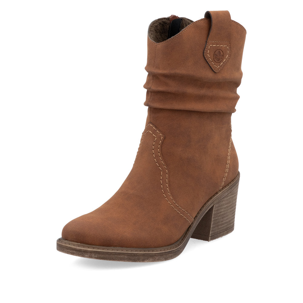 Rieker Y1284 BRANDY Western Style Ankle Boot Y1284-24
