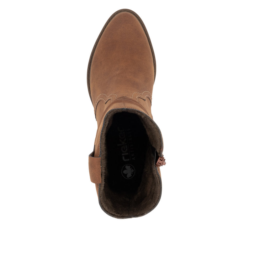 Rieker Y1284 BRANDY Western Style Ankle Boot Y1284-24