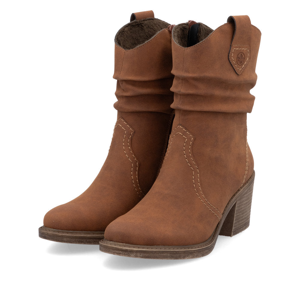 Rieker Y1284 BRANDY Western Style Ankle Boot Y1284-24