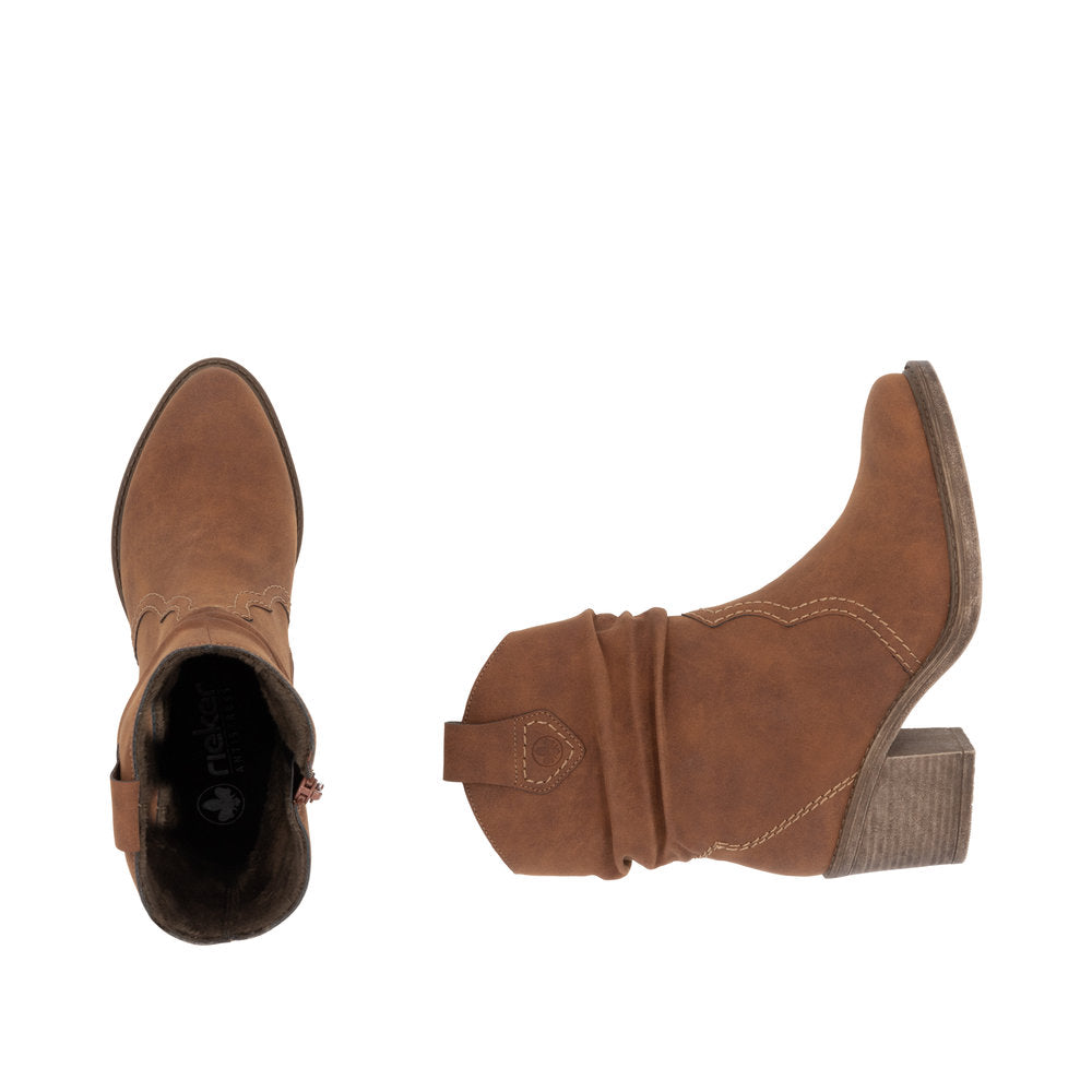 Rieker Y1284 BRANDY Western Style Ankle Boot Y1284-24