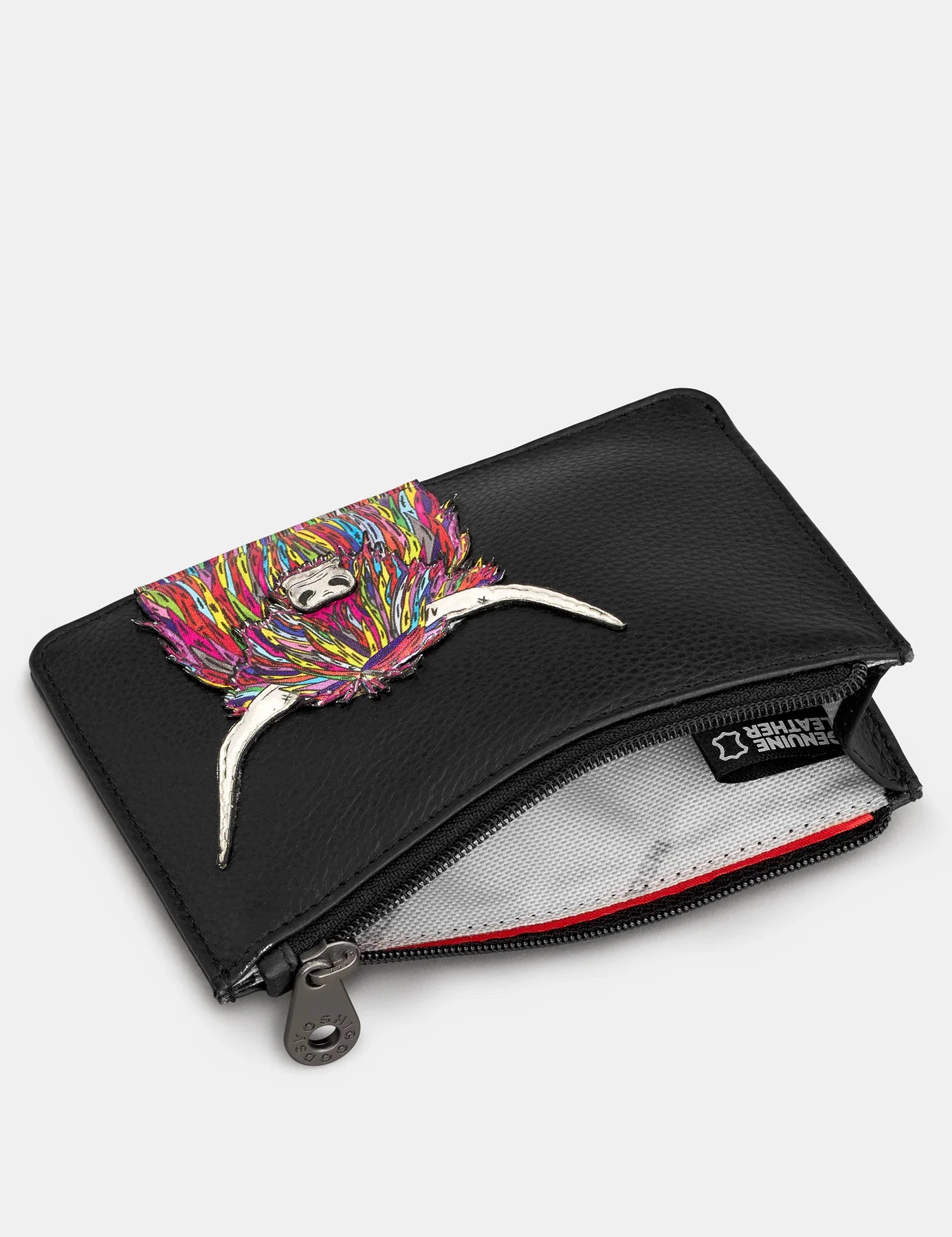 Yoshi Highland Cow Zip Top Purse BLACK y1321COW1
