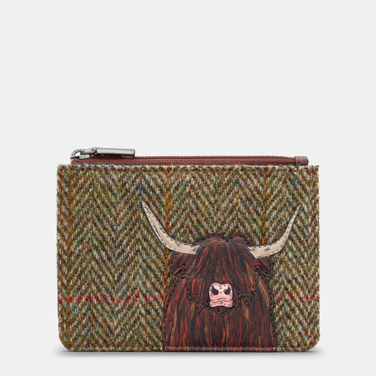 New Disguise Highland Cow Vegan Zip Top Purse Nd GREEN MULTY Y1321 COW 6