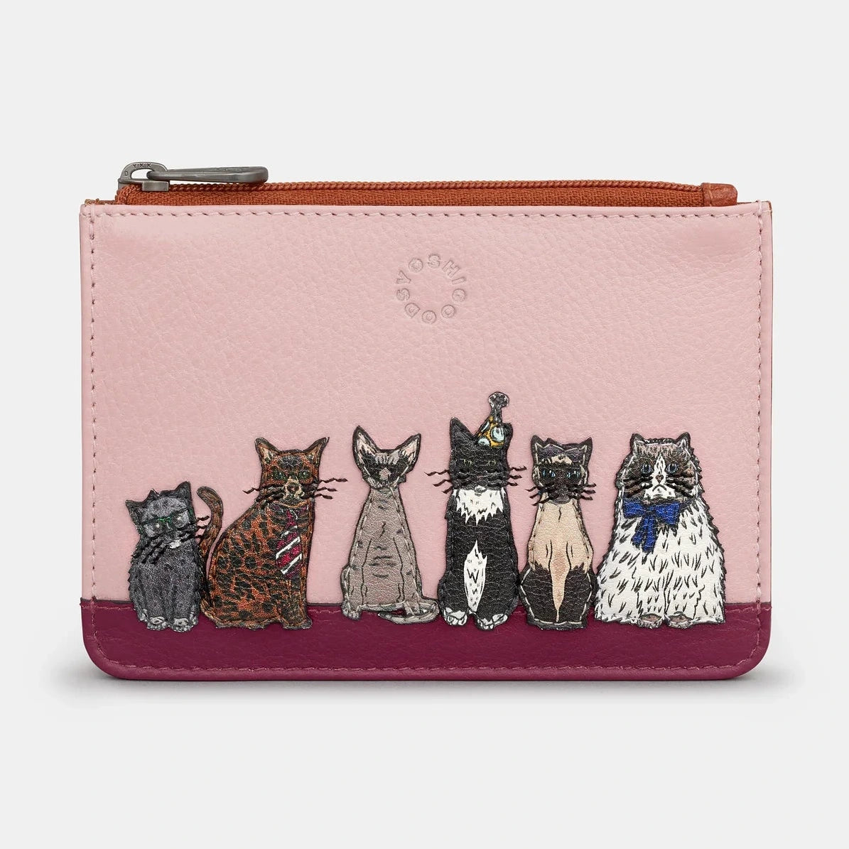 Yoshi Party Cats Zip Top Purse BROWN .