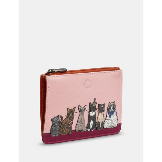 Yoshi Party Cats Zip Top Purse BROWN .