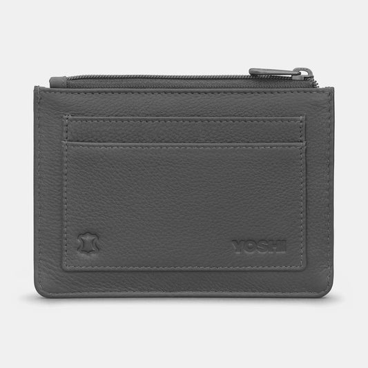 Yoshi Purrfect Neighbours Zip Top Leather Purse GREY Y1321 PURR 35