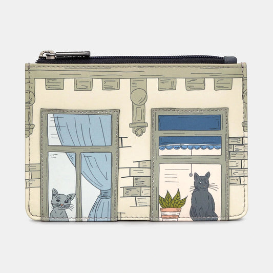 Yoshi Purrfect Neighbours Zip Top Leather Purse GREY Y1321 PURR 35