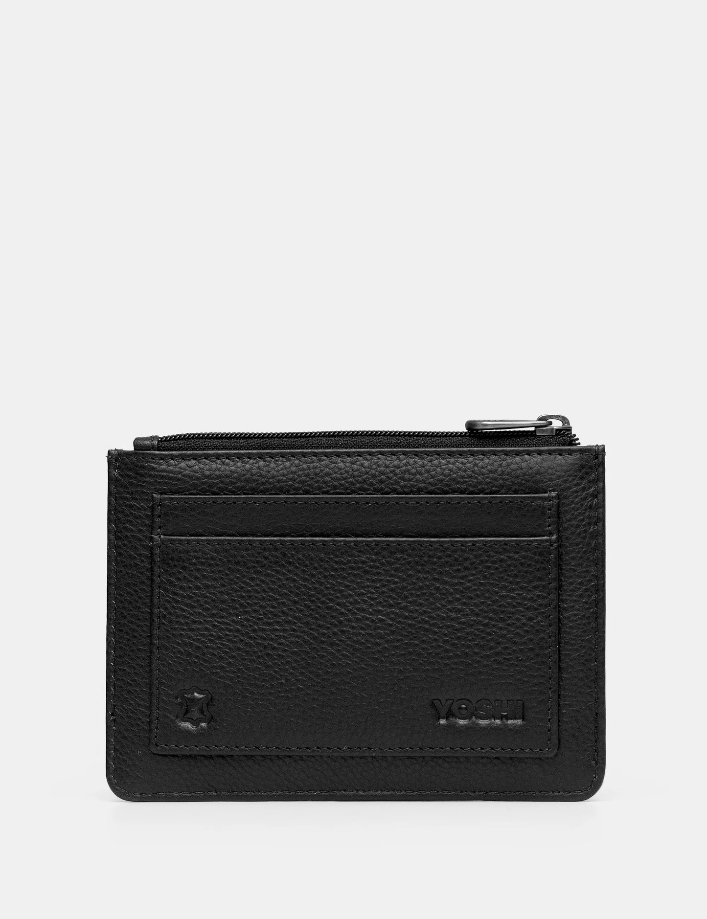 Yoshi Stargazing Cats Zip Purse BLACK Leather .