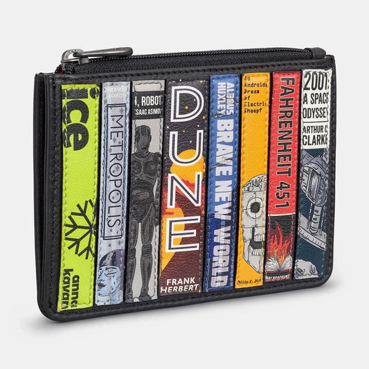 Yoshi Sci Fi Black Leather Zip Top Purse Y1321 LBR SF 1