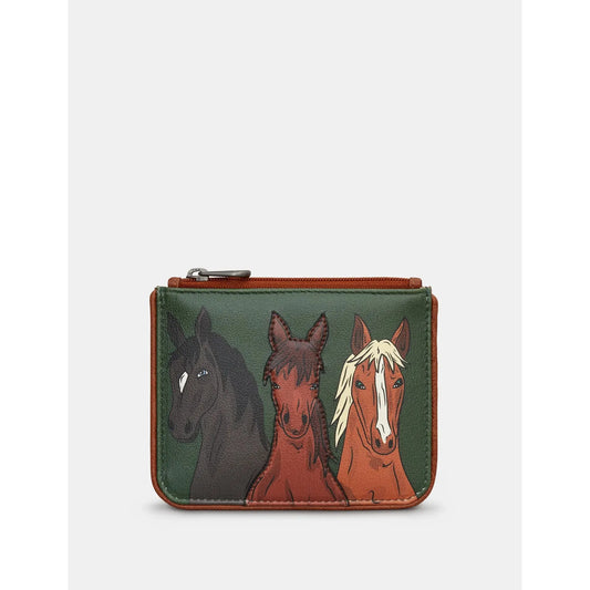 Yoshi Herd Of Horses Zip Top Purse GREEN Y1723 23 HORSES