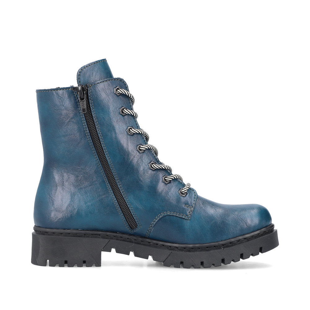 Rieker Ankle Boot with Lace and ZIp Y2440-12 PETROL