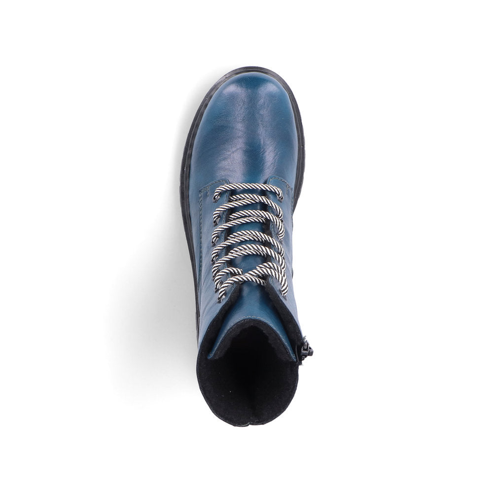 Rieker Ankle Boot with Lace and ZIp Y2440-12 PETROL