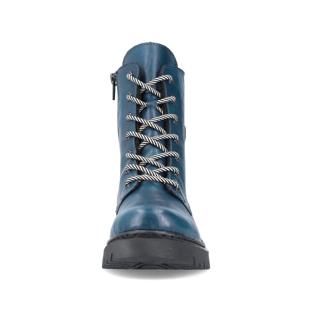 Rieker Ankle Boot with Lace and ZIp Y2440-12 PETROL