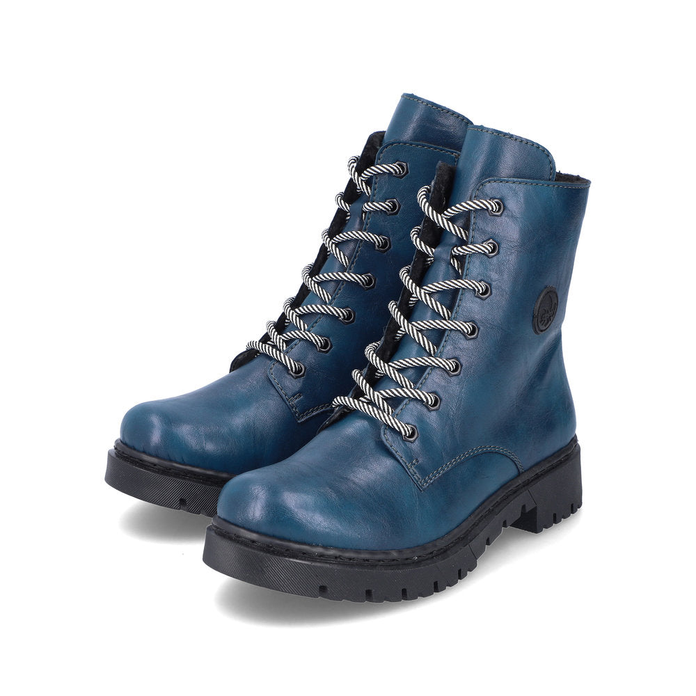 Rieker Ankle Boot with Lace and ZIp Y2440-12 PETROL