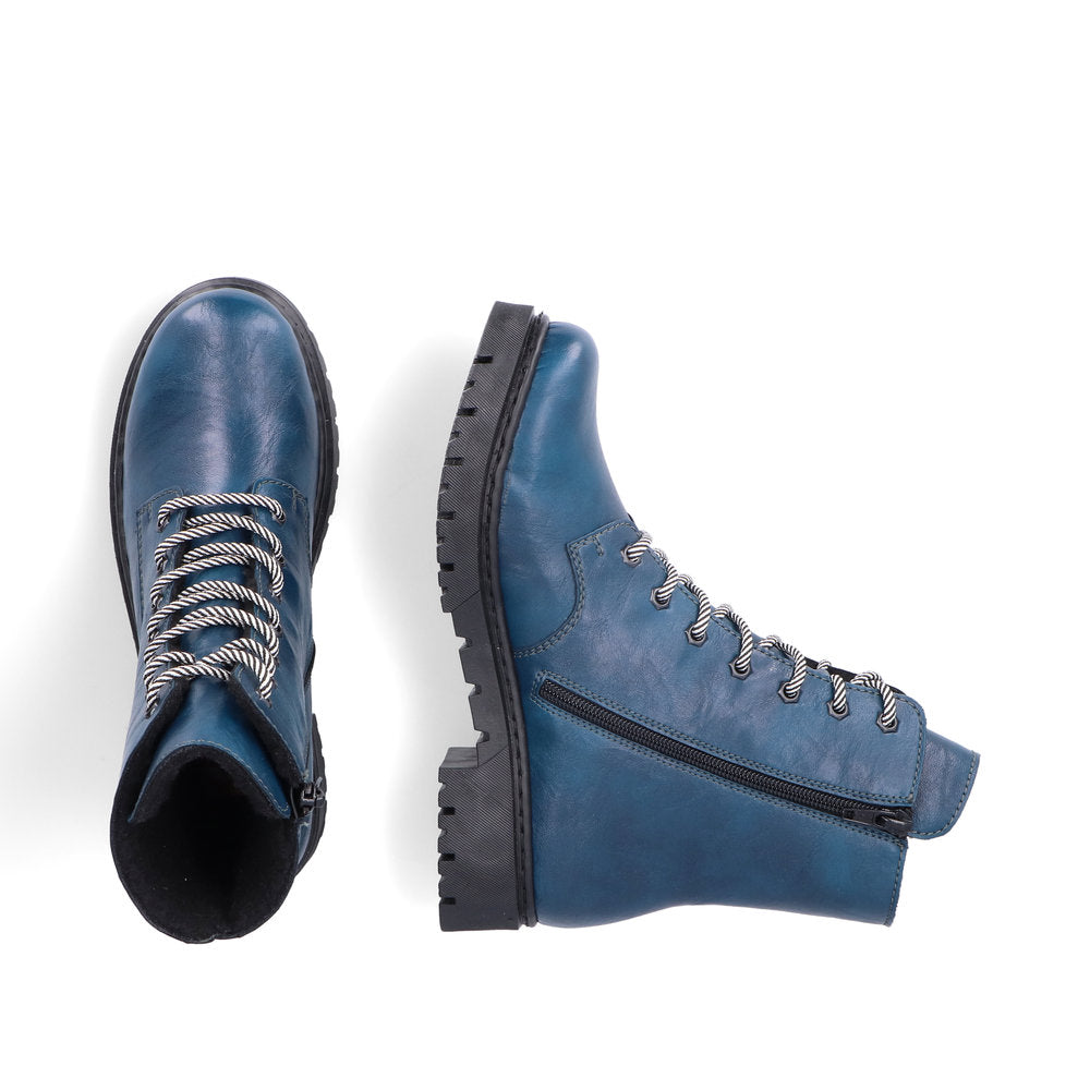 Rieker Ankle Boot with Lace and ZIp Y2440-12 PETROL
