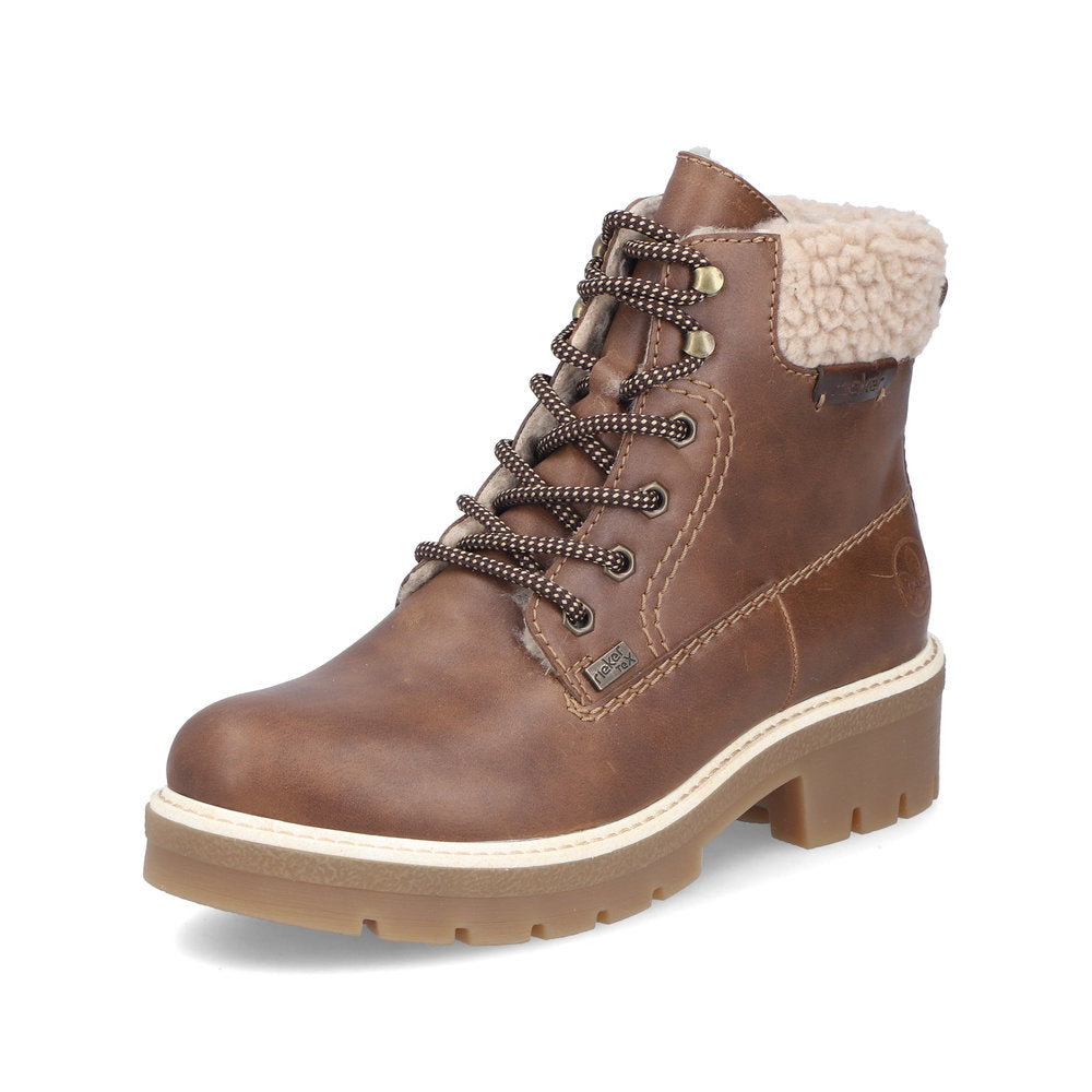 Rieker Casual Ankle boot with Lace and Zip Y8118-22 NUT